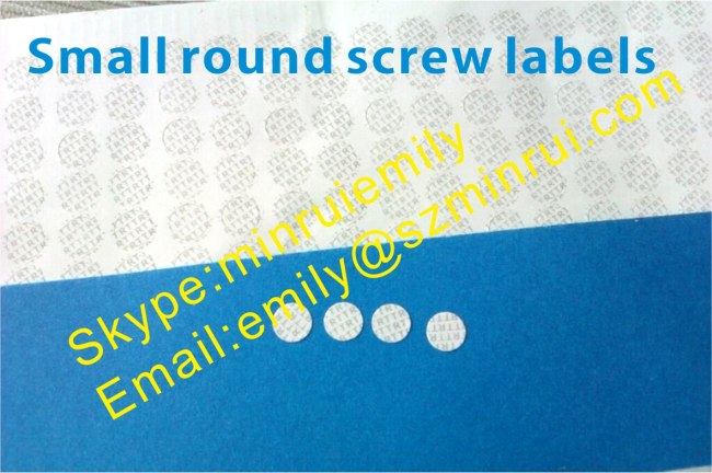 Warranty Screw Seal Labels,Egg kin Tamper Evident Screw Seal Stickers