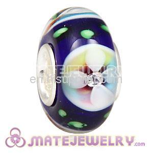 Handmade Sterling Silver Core european Lampwork Glass Charm Beads