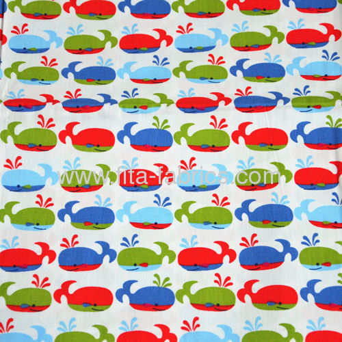 100%cotton Series of Marine animals printed Plain weave fabric