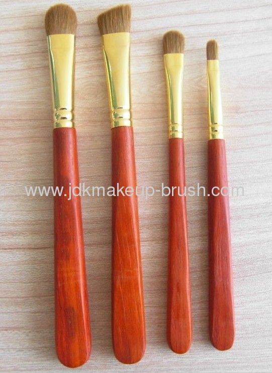 Eye Cosmetic Brush Set with Red wooden handle