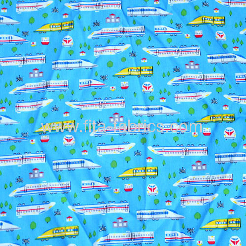 100% cotton fabric poplin Transportation printed