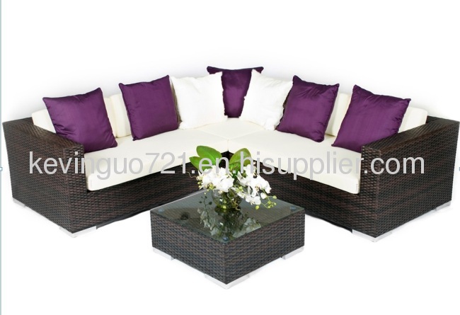4 Piece Rattan Garden Furniture Patio Corner Sofa Set