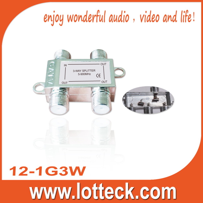 LOTTECK 5-900Mhz 12-1G3W 3-way splitter