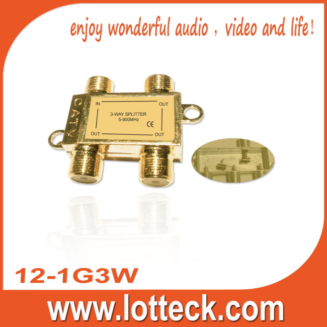 LOTTECK 5-900Mhz 12-1G3W 3-way splitter