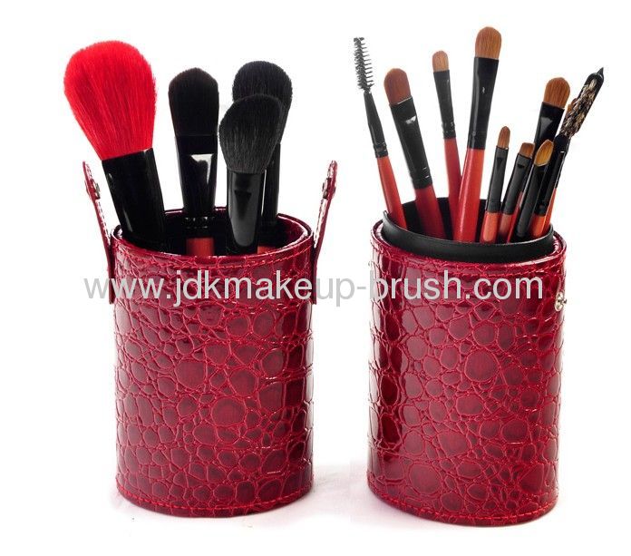  High quality 16pcs makeup brush set with crocodile cup holder