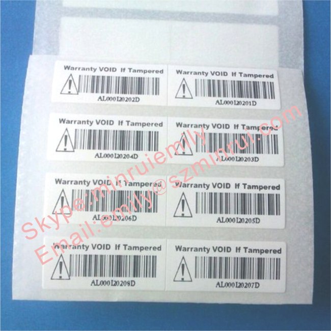 Custom Security Barcode Label,Security Void Barcode Label,Tamper Evident Security Labels with Barcode 