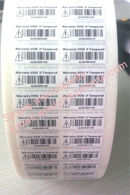 Custom Security Barcode Label,Security Void Barcode Label,Tamper Evident Security Labels with Barcode 