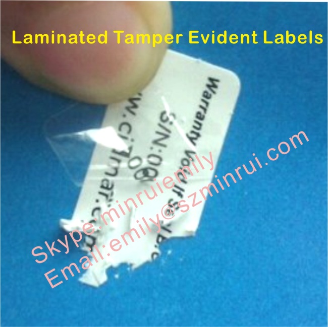 Custom Laminated Self Destructive Labels,Custom Destructive Paper Labels,Warranty Void If Broken Labels 