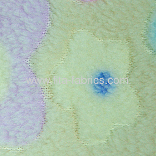  floretprinted embossedcoral fleece fabric