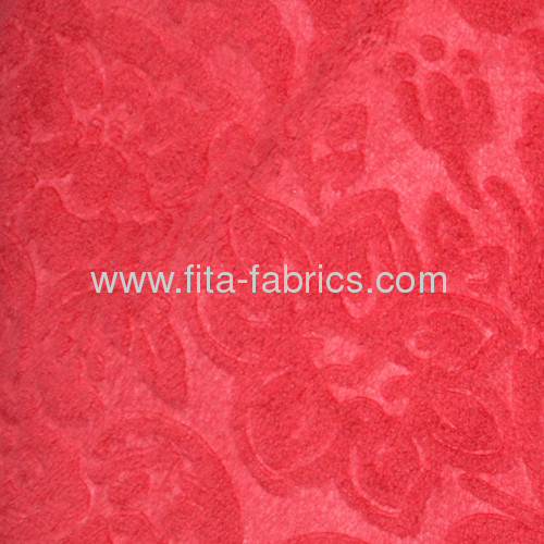  floretprinted embossedcoral fleece fabric