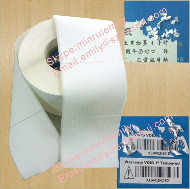 Custom Blank Tamper Evident Egg Skin Labels,Blank Destructible Labels For Barcode Printer