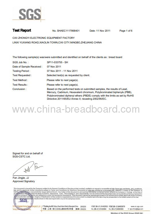 ZY-203 - - 1360 points solderless breadboard