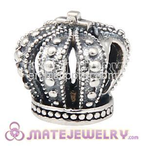 european Antique925 Sterling Silver Royal Crown Charm Beads