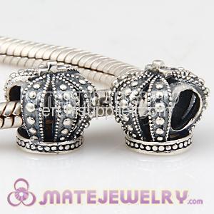 european Antique925 Sterling Silver Royal Crown Charm Beads