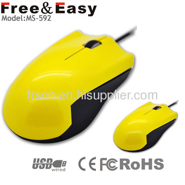 3 buttons shining yellow trackball wired usb standard mouse