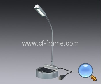  Mini Portable 4 LED Solar Power Flexible Desktop Reading Light Lamp With USB Cable