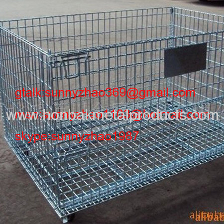 (Low canbon steel)Wire Mesh Container/Tote box /Foldable Wire Mesh Basket