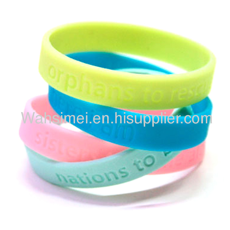 Custom Promotional gift Slicone Bracelet with printed logo