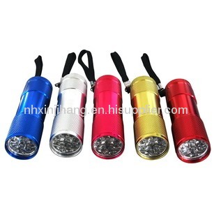 9LED Mini LED Flashlight with Red Tail Emergency Flasher