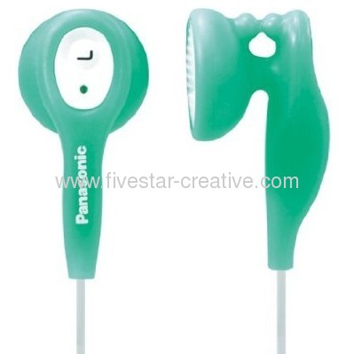 Panasonic RP-HV21 In-Ear Earbud Headphones with Built-in Clip Green