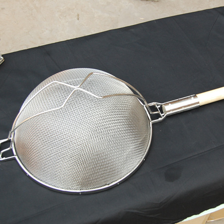 (Wooden handle & double mesh layer)Wire Mesh Strainer&Skimmer&Colander