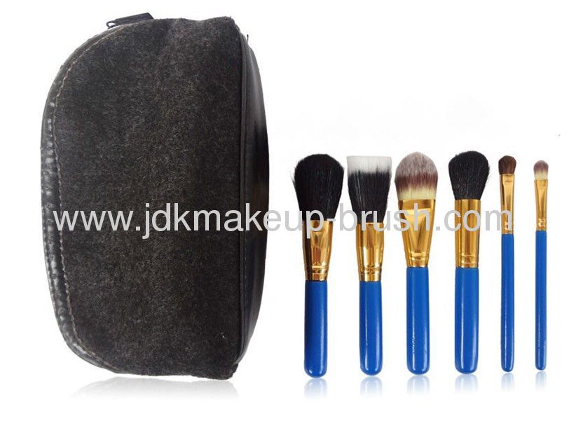 Shiny Blue 6pcs Makeup brush kits