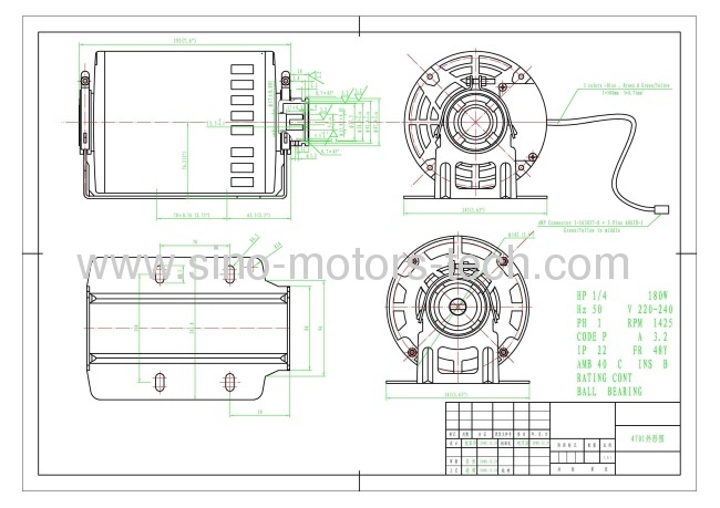 220v 1/4-1/12HP Desert Cooler Motor