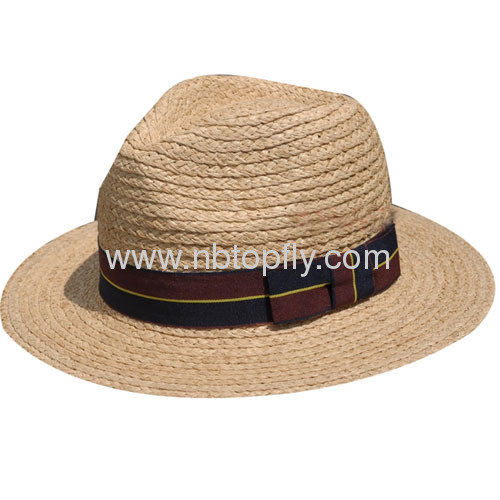 Raffia fedora hats sun protection