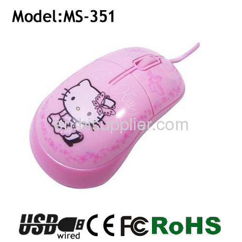 usb pink hello kitty gift mouse for notebook in shenzhen