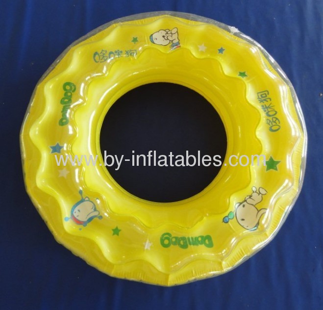 Double layer inflatable swim ring 