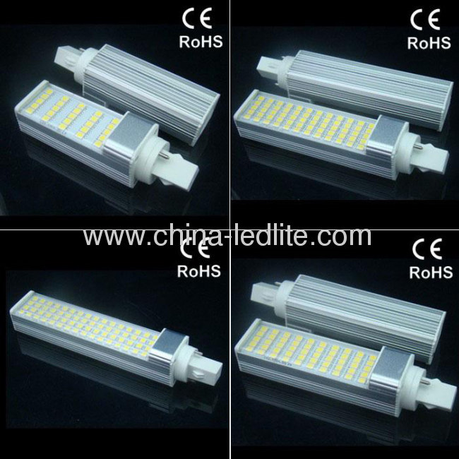 G24 10w 52leds 220v AL6063 high power smd led horizontal plug corn cob lamp