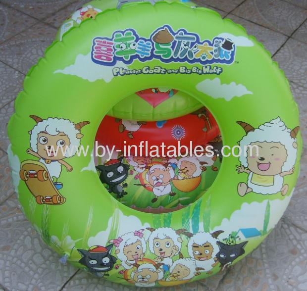 Cartoon style inflatable ring for kid swimming