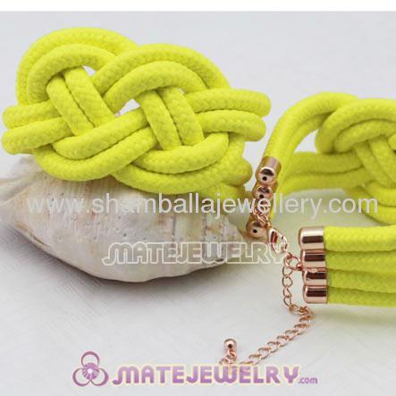 China Handmade Chunky Weave Fluorescent Cotton Rope Bracelets Cheap