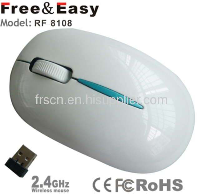 Charming green 2.4g wireless mouse for computer promotion