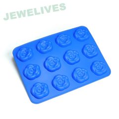 High class Silicone Rose Ice cube Mold in blue Sytle