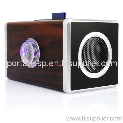 Colorful Light Wooden Speaker With USB MP3 , FM Radio Speakers