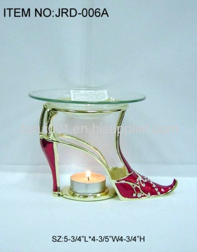 Metal oil burner with colorful epoxy