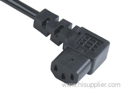 IEC C13 angled connector with cord