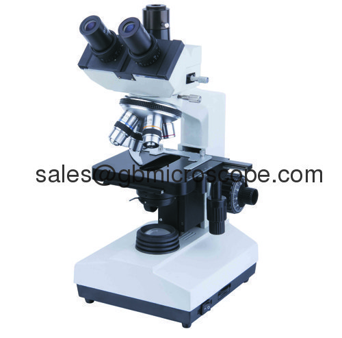 Tinocular biological research microscope with C mount