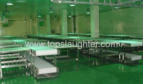 Sheep slaughterhouse machine pallet conveyor