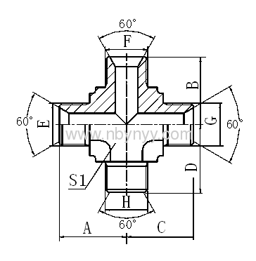 HYDRAULIC ADAPTOR FITTINGS CROSS ADAPTOR FITTINGS