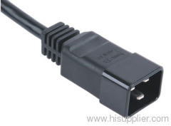 Power cord with IEC C20 connector