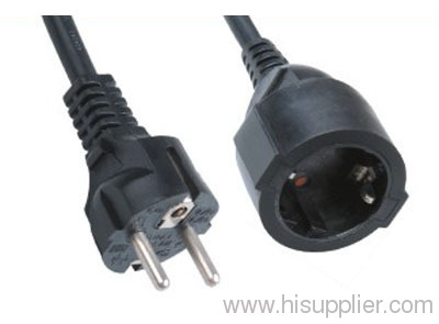 European extension cord with Schuko straight plug