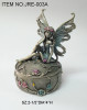 Metal angel jewelry box with colorful painting