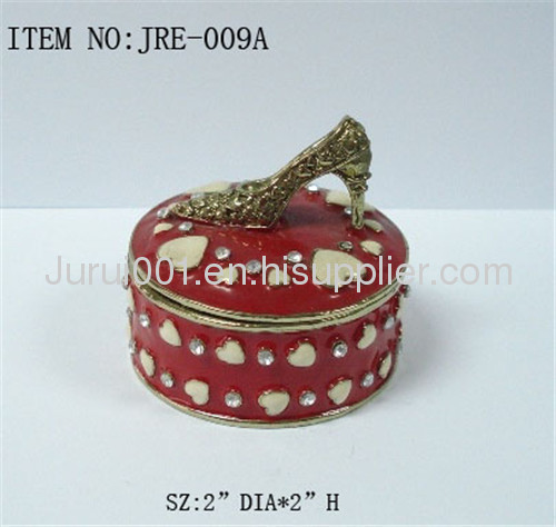 Metal jewelry box with colorful painting