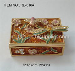 Metal jewelry box with colorful painting