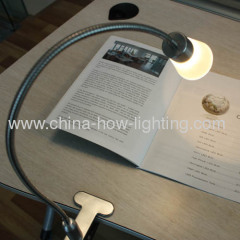 LED Dimmable Reading Lamp with Flexible Clip and Bending Pip