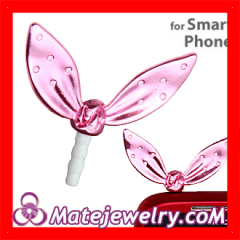 2013 Pink Enamel Alloy Kawaii Bunny Ears Charm Iphone Dust Plug Wholesale