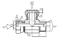 FB BSP FEMALE/BSP MALE HYDRAULIC TEE ADAPTOR FITTINGS HYDRAULIK ADAPTOR