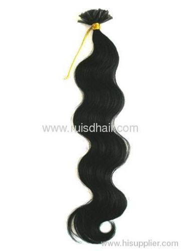 100% human hair I-tip prebonded Keratin hair extension